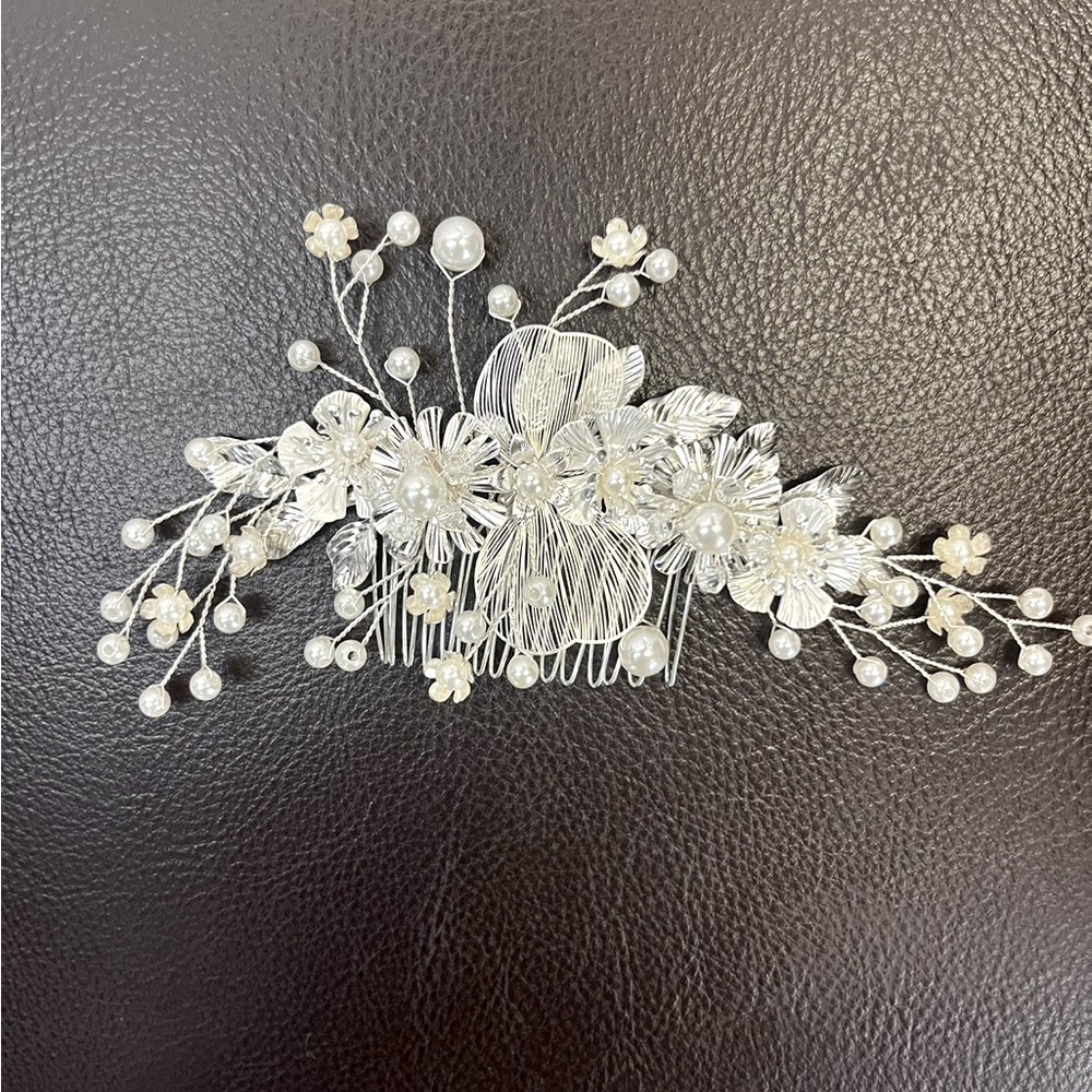 silver Wedding Hair Combs for Brides Wedding